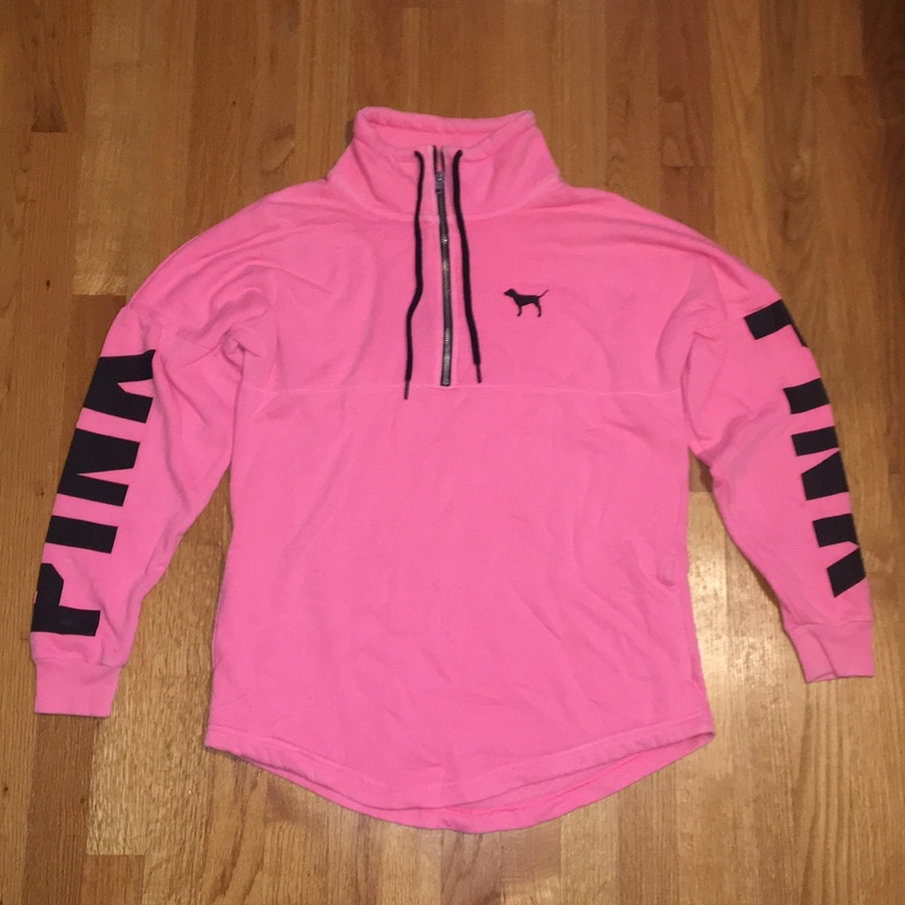 pink quarter zip